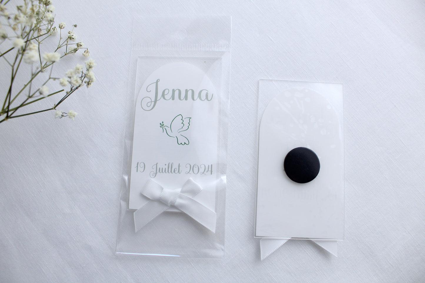 Magnet Blanc et Vert sauge